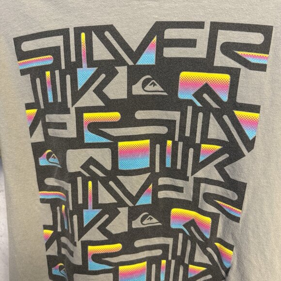Vintage Quiksilver Shirt Mens Medium Gray Y2K 90s Short Sleeve Surf - Picture 3 of 12